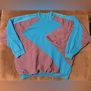 Vintage 90's Adidas Colorblock Sweatshirt Purple Teal Size XL